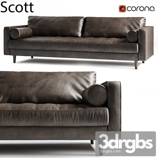 Scott 3 Seater Sofa 3D Model Download