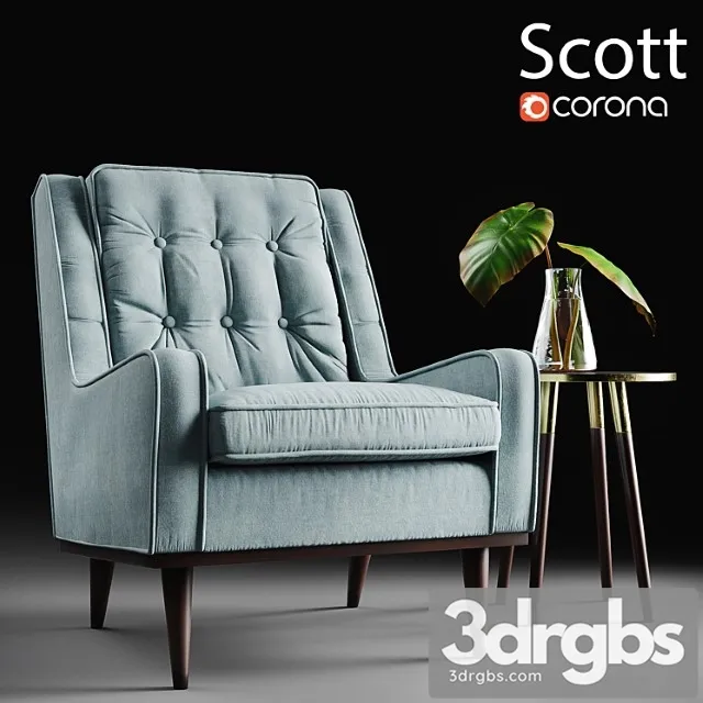 Scott armchair 3D Model Download