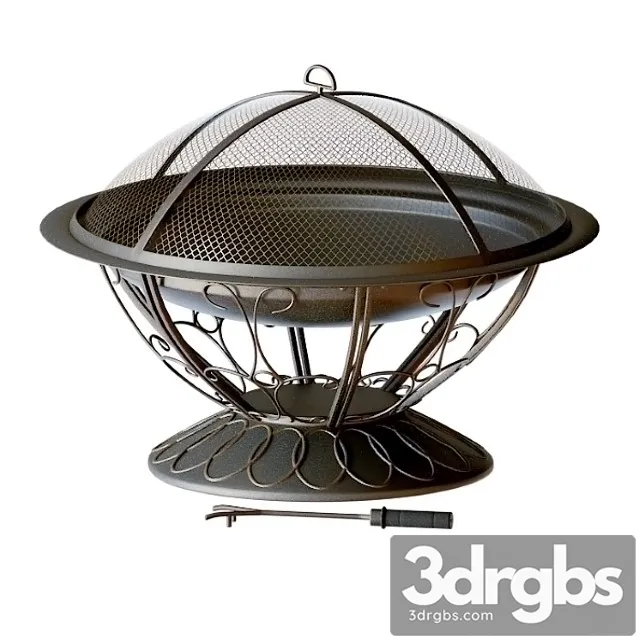 Scroll Wood Burning Firepit in Black 3D Model Download Scroll Wood Burning Firepit in Black 3D Model Download