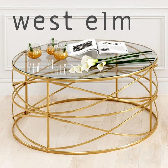 Sculptural Brass Coffee Table 3D Model Sculptural Brass Coffee Table 3D Model