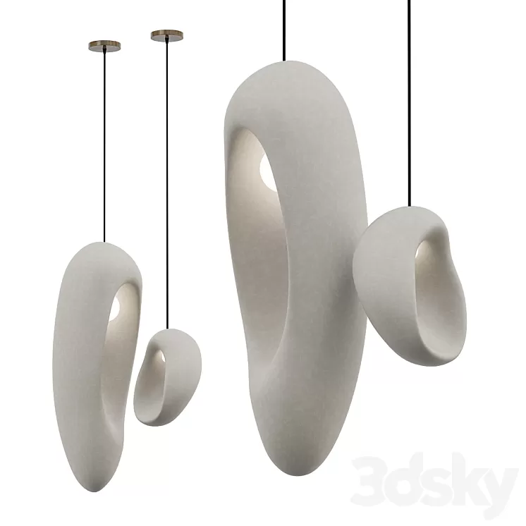 Sculptural Illuminated Pendants 3D Model Sculptural Illuminated Pendants 3D Model