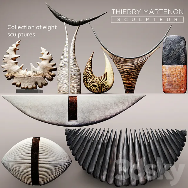 Sculpture Collection Thierry Martenon 8 pcs. figurine. carving. abstraction. modern art. art 3DModel Sculpture Collection Thierry Martenon 8 pcs. figurine. carving. abstraction. modern art. art 3DModel