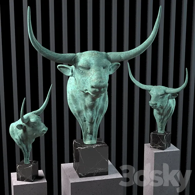 Sculpture of a bull’s head 3DModel
