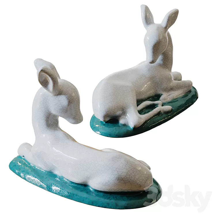 Sculpture of  roe deer 3D Model