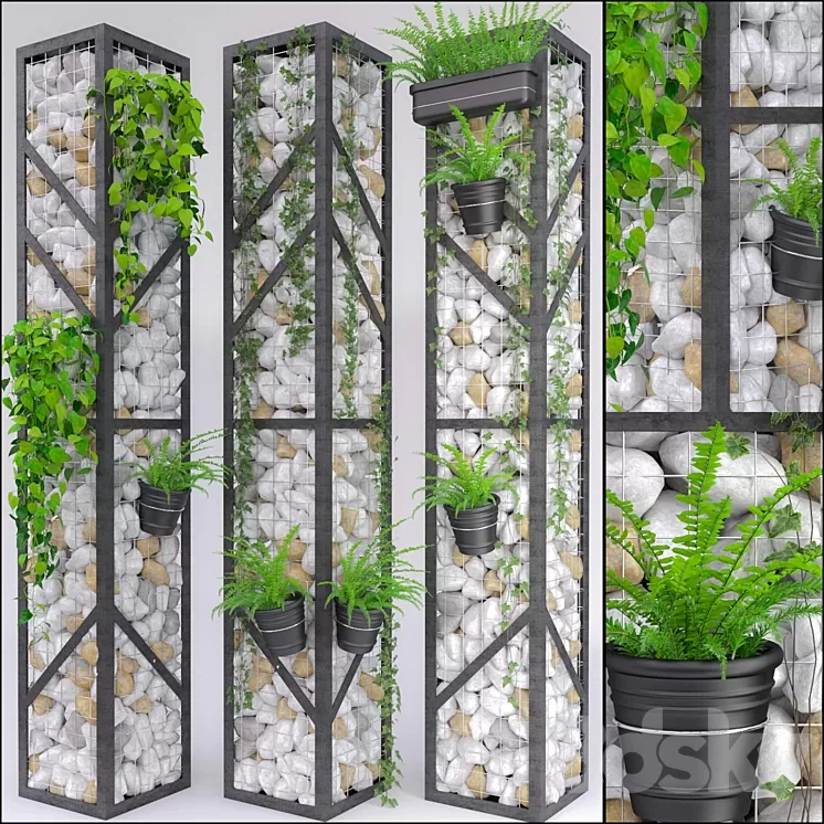 Sculpture pebbles wall 3D Model