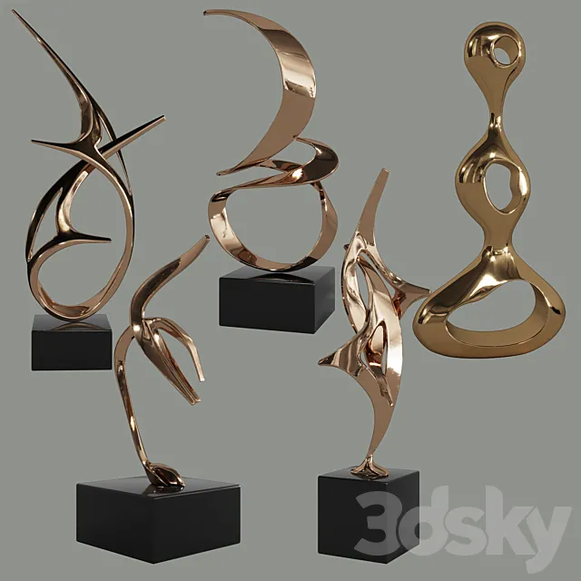 Sculptures decor set by Tom Bennett & Charles Westgarth 3D Model Sculptures decor set by Tom Bennett & Charles Westgarth 3D Model