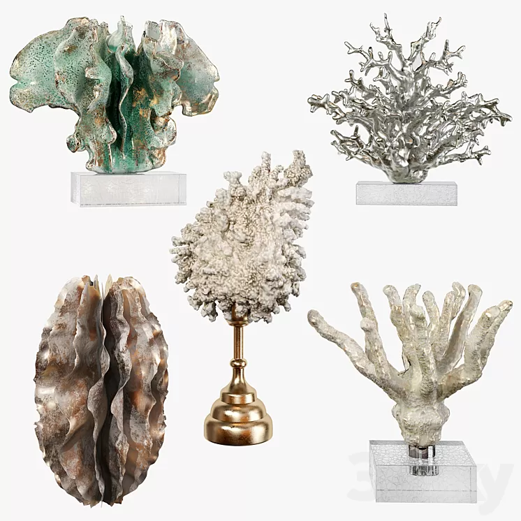 Sculptures of coral reef 01 3D Model Free Download