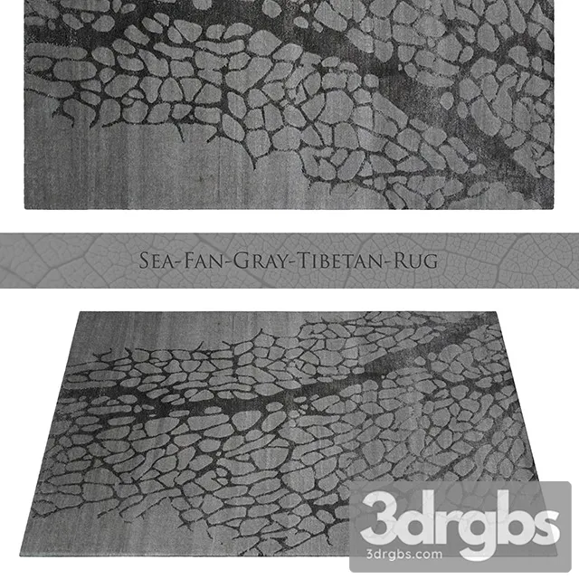 Sea Fan Gray Tibetan Rug 3D Model Download