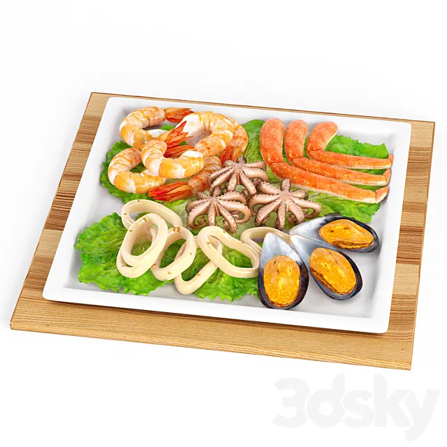 Seafood for breakfast 3D Model