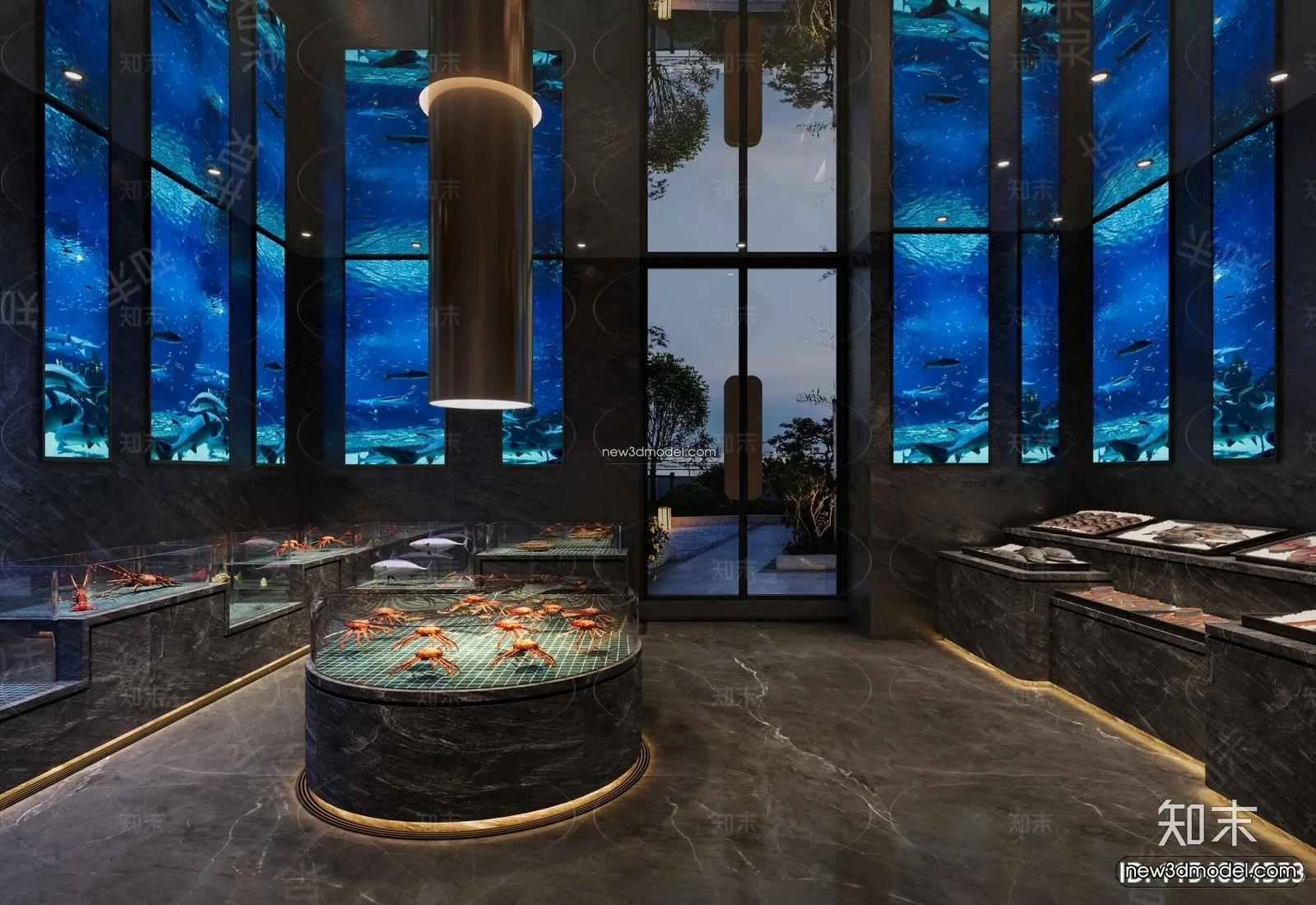 Seafood Restaurant 3D Scene – 3D Blocks – 008 – CORONA