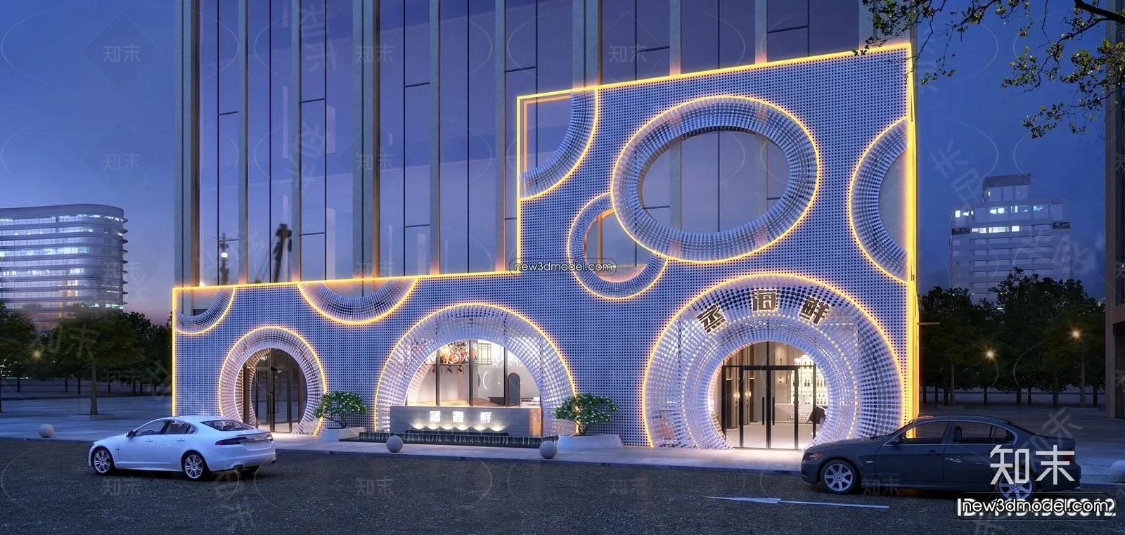 Seafood Restaurant 3D Scene – 3D Blocks – 030 – VRAY