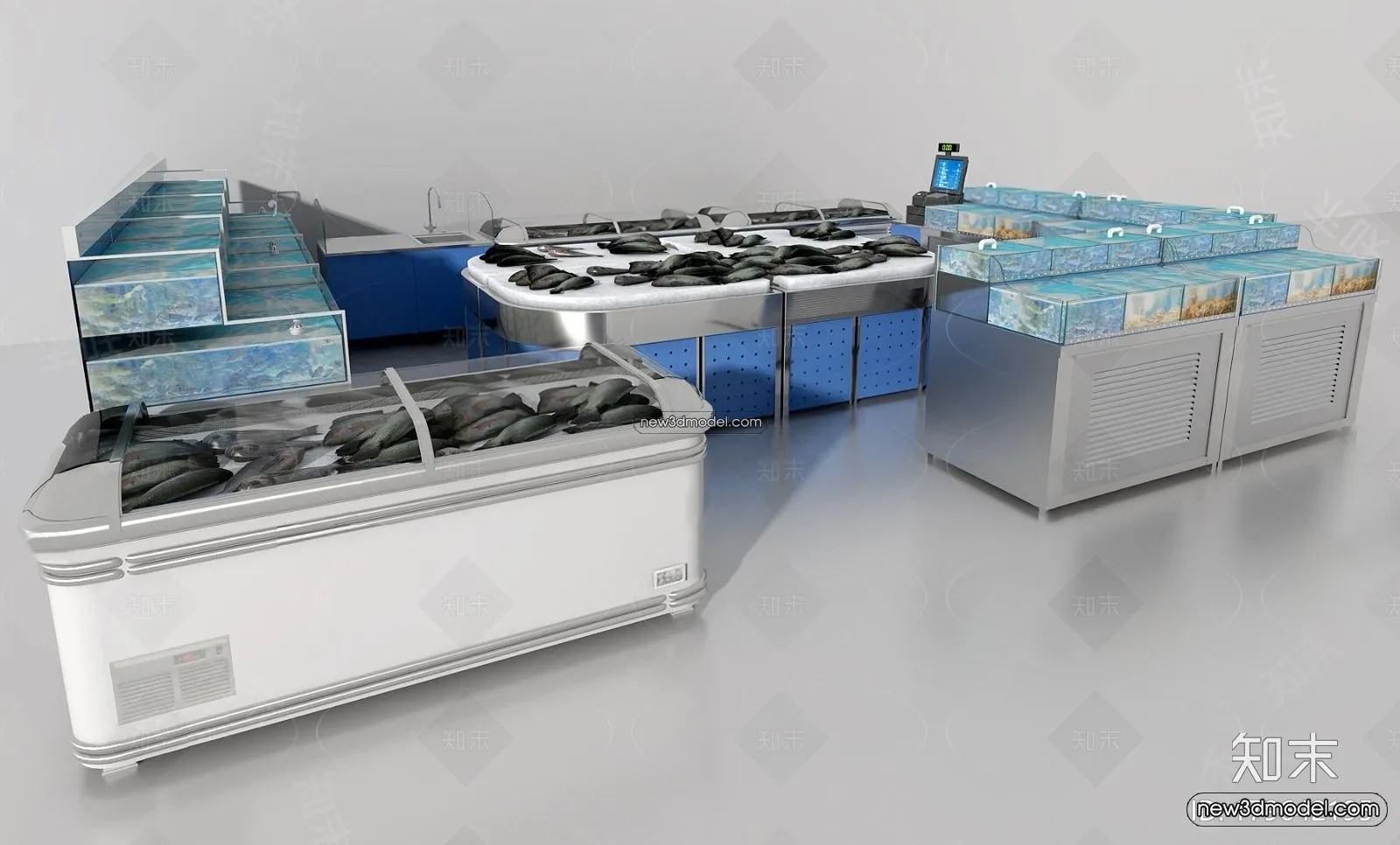 Seafood Restaurant 3D Scene – 3D Blocks – 070 – VRAY