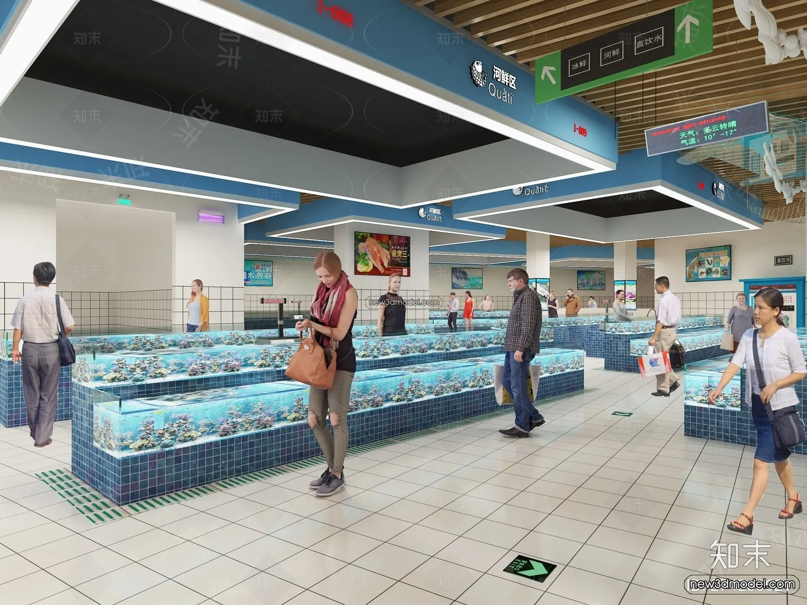 Seafood Restaurant 3D Scene – 3D Blocks – 072 – VRAY