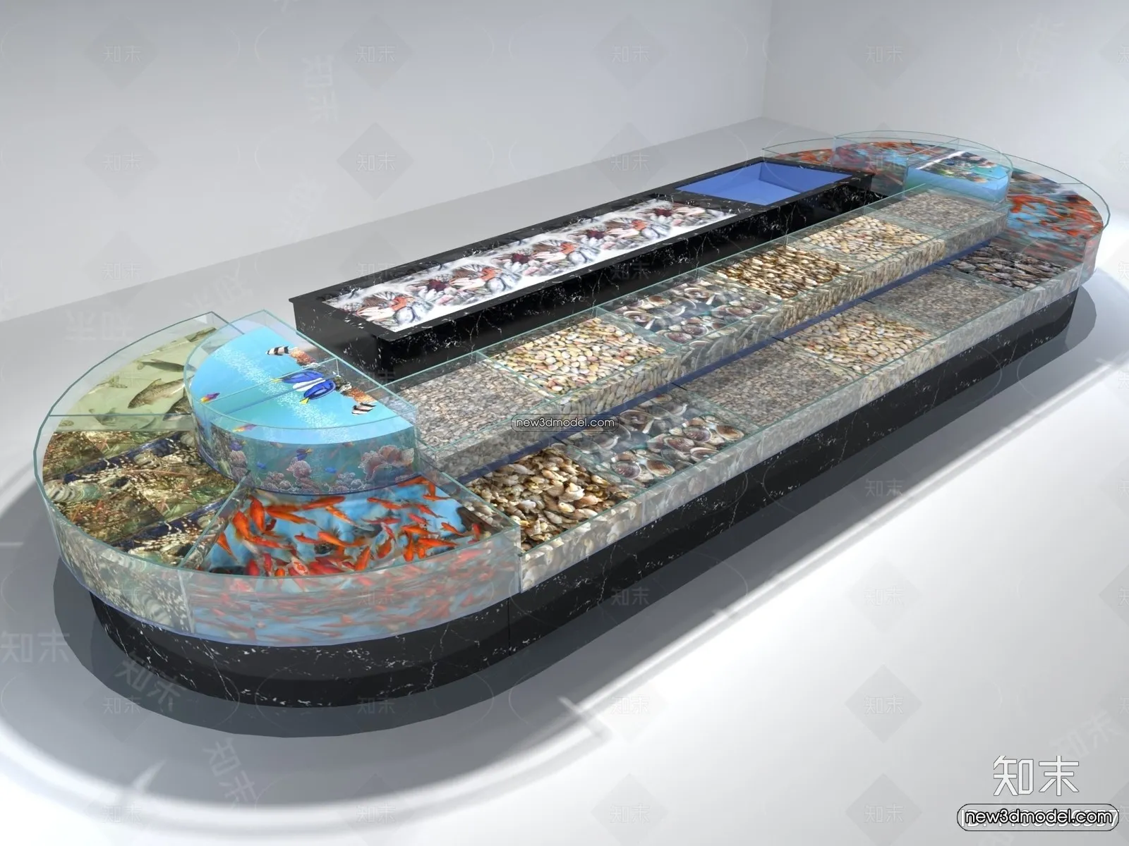 Seafood Restaurant 3D Scene – 3D Blocks – 078 – VRAY