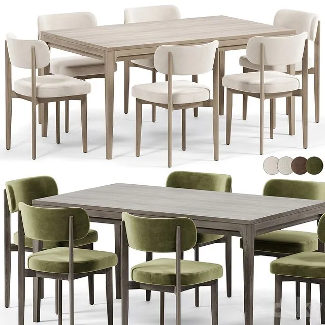 Seam Chair Unit Dining Table by Dantone Home 3D Model