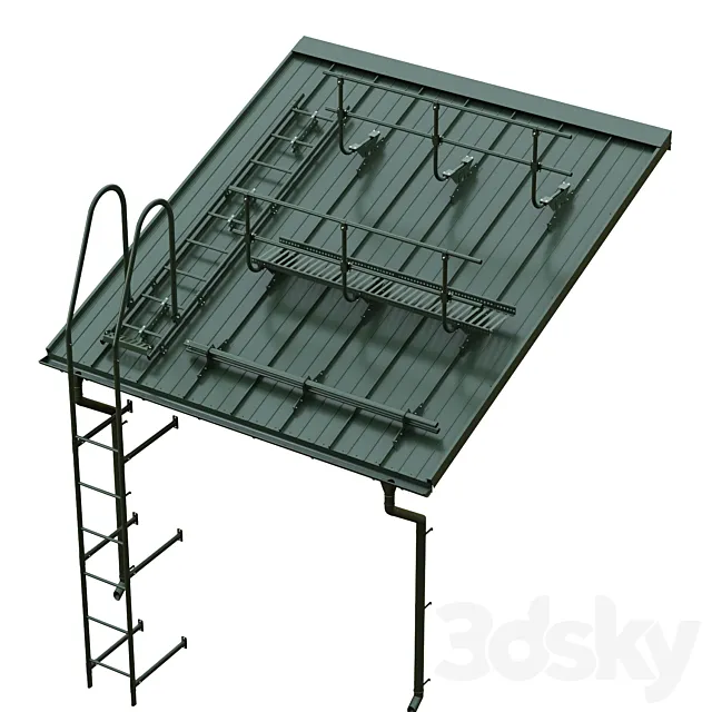 Seam roofing and Borge security system 3D Model