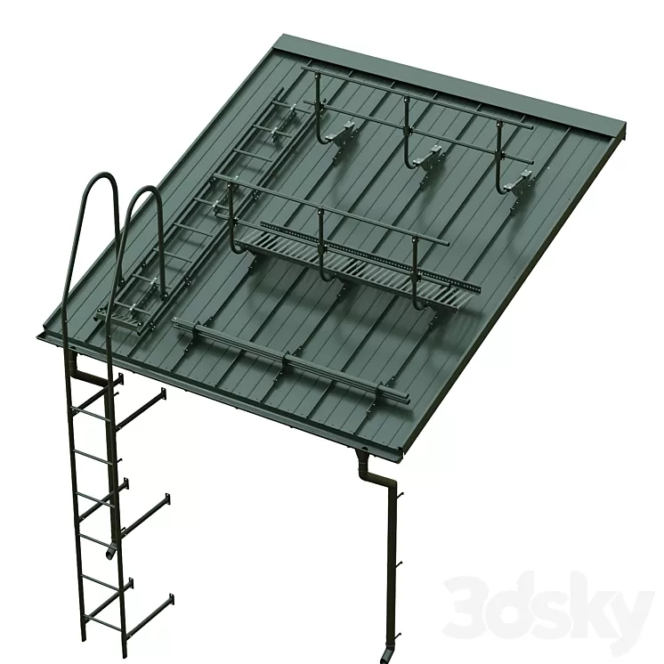 Seam roofing and Borge security system 3D Model Seam roofing and Borge security system 3D Model