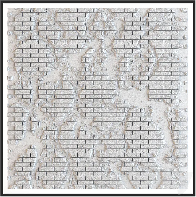 Seamless brick wall with chipped and cracked 3DModel Seamless brick wall with chipped and cracked 3DModel