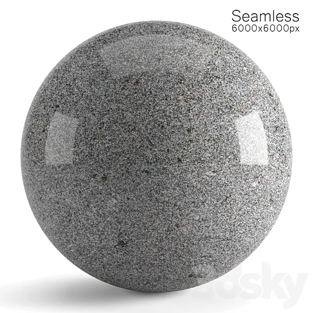 Seamless gray granite material. 2 pcs 3D Model