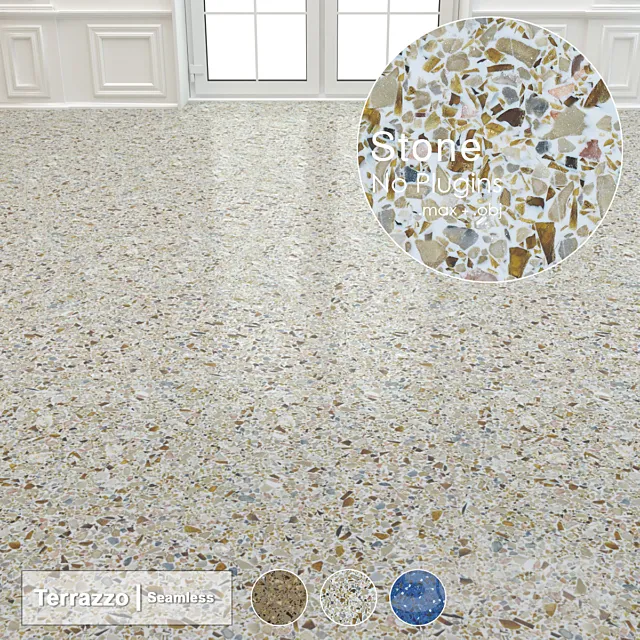 Seamless Terrazzo Stone 002 3D Model