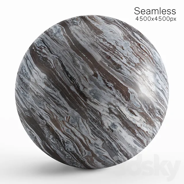 Seamless texture of brown and white marble 3D Model