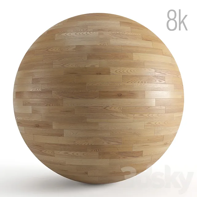 Seamless texture of oak parquet. PBR 8k 3D Model