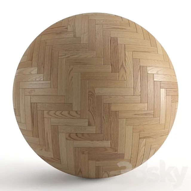 Seamless texture of parquet from solid oak v2. PBR 3D Model