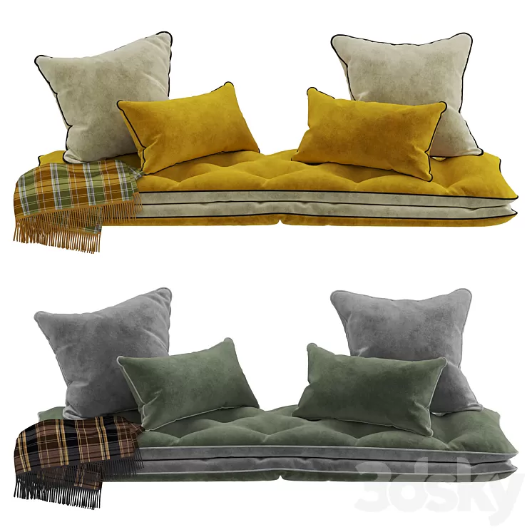 Seat pillow set 10 3D Model Seat pillow set 10 3D Model