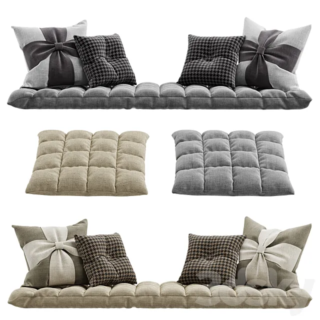 Seat pillow set 4 3D Model Seat pillow set 4 3D Model