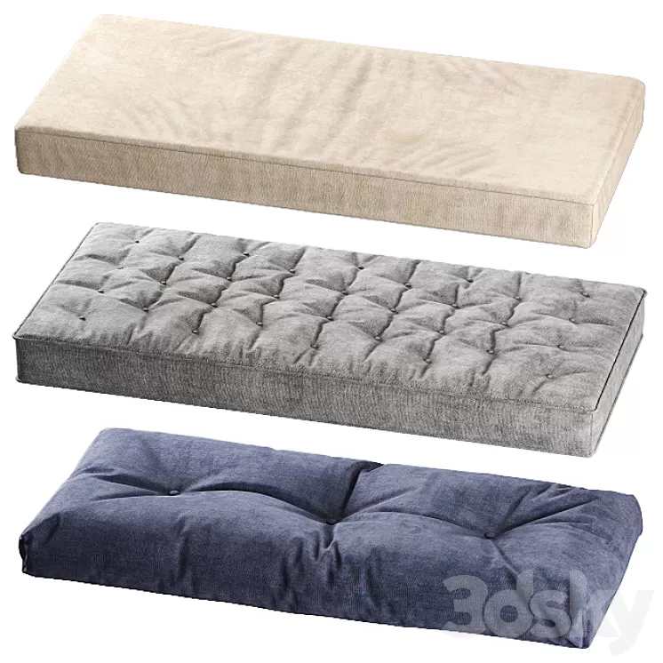 Seat pillows set 001 3D Model Seat pillows set 001 3D Model