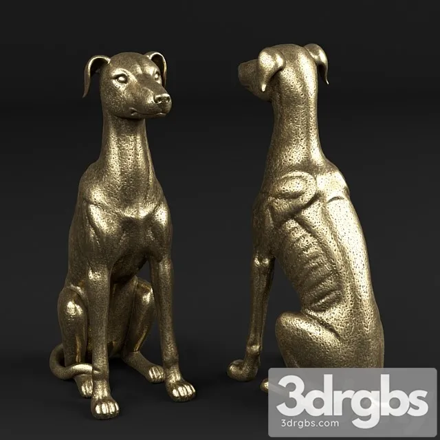 Seated greyhound 3D Model Download