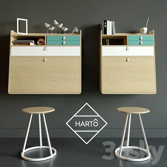 SECRETARY DESK HARTO 3D Model SECRETARY DESK HARTO 3D Model