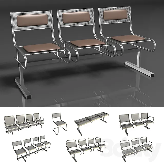 Section perforated seats 3D Model