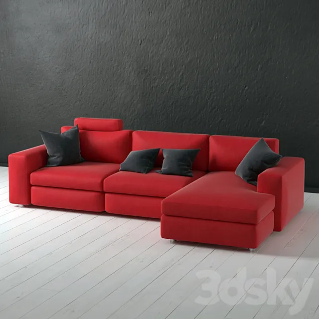 Sectional fabric sofa. 3DModel Sectional fabric sofa. 3DModel