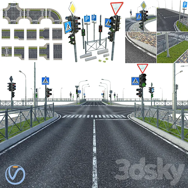 Sections of road 3DModel Sections of road 3DModel