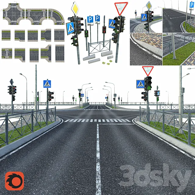 Sections of road 3DModel Sections of road 3DModel