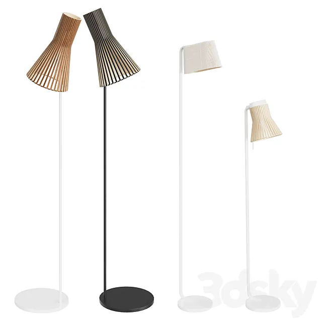 Secto Design Wooden Floor Lamps 3D Model Secto Design Wooden Floor Lamps 3D Model