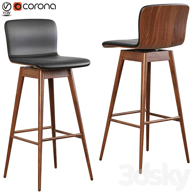 Sede Black Swivel Bar Stool 3D Model Sede Black Swivel Bar Stool 3D Model