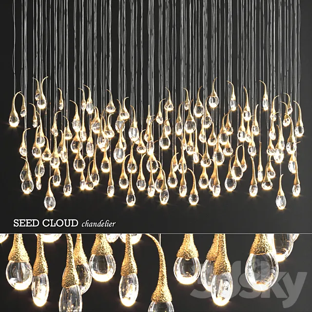 Seed Cloud 112 buds Chandelier by Ocher 3DModel Seed Cloud 112 buds Chandelier by Ocher 3DModel
