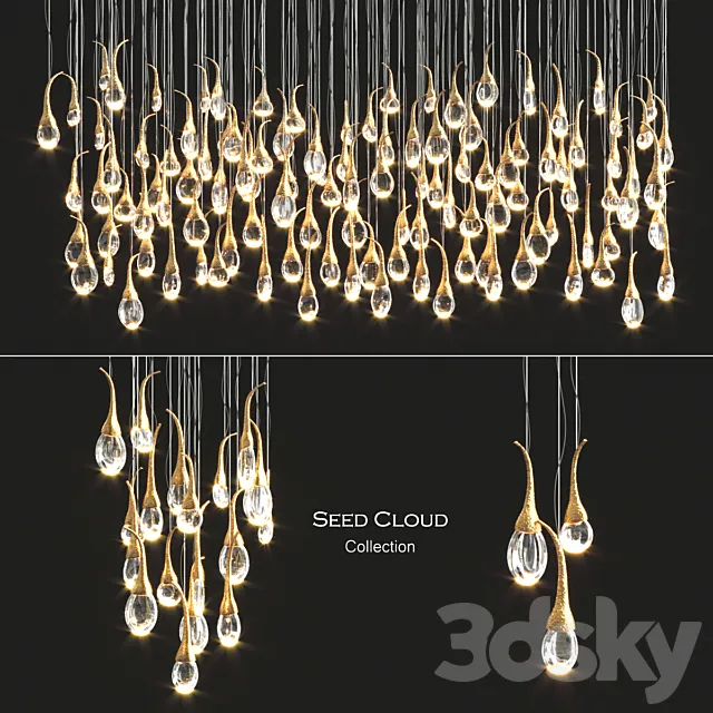 Seed Cloud Chandelier Collection by Orche 3D Model