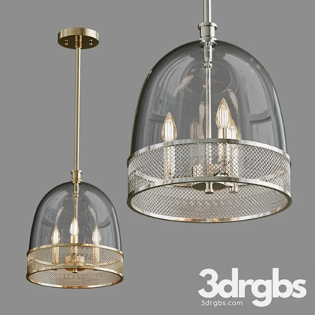 Seeded glass and screen bell pendant Seeded glass and screen bell pendant