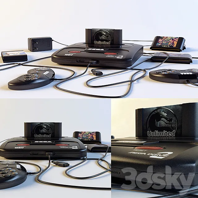 Sega Mega Drive 16-bit 3D Model