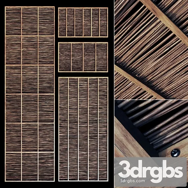 Seiling Thin Branch Crooked N1 Ceiling Made of Thin Curved Branches 1 3D Model Download