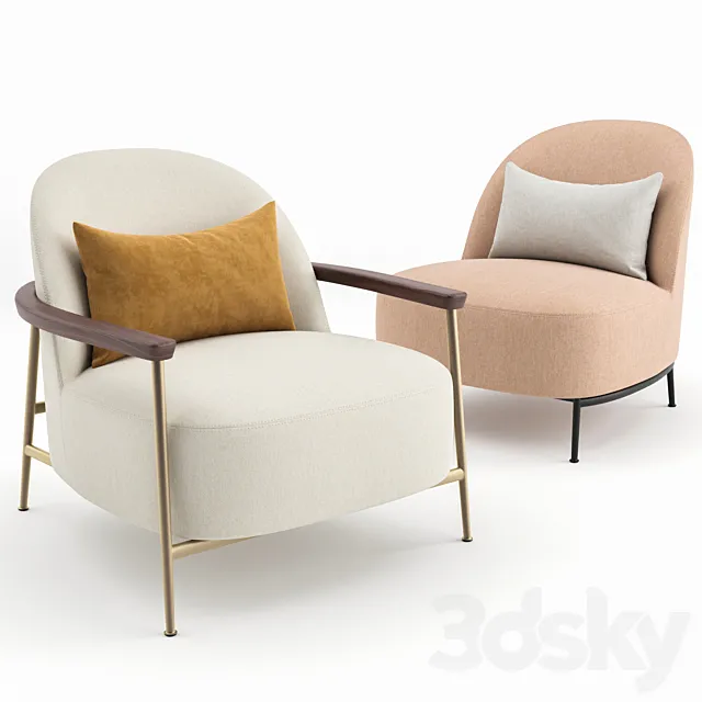 Sejour Lounge Chair by GUBI 3D Model Sejour Lounge Chair by GUBI 3D Model