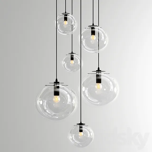 Selene Suspension Lamp – Black 3D Model