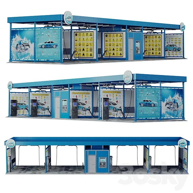 Self-service car wash 3D Model Self-service car wash 3D Model