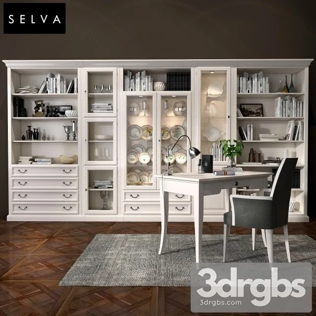 Selva Bookcase Mirabeau Set Sections 01 3D Model Download