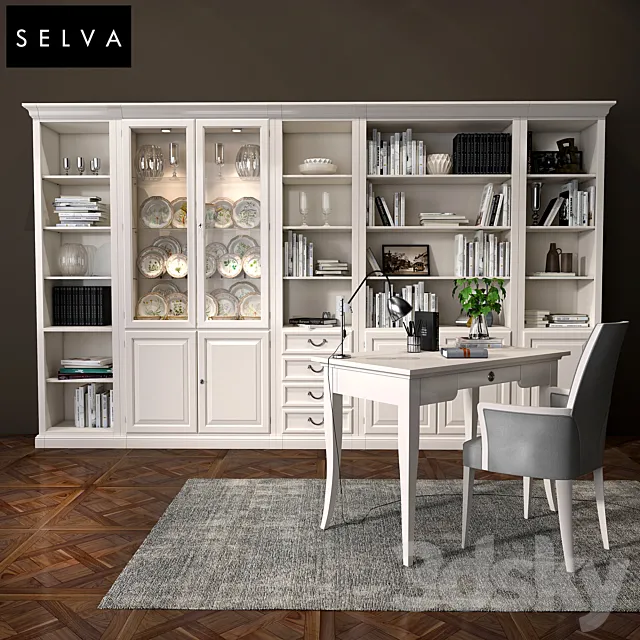 Selva bookcase Mirabeau set sections02 3DModel