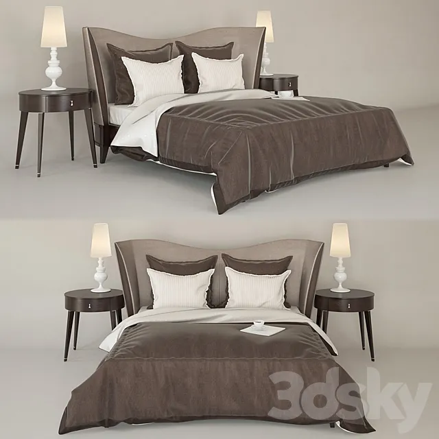 Selva Vendom bed; Selva Vendome table; Metalhead lamp Josephine 3D Model