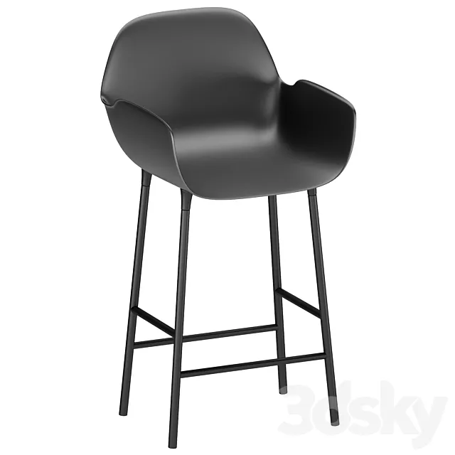 Semi-bar armchair Form. black 3DModel